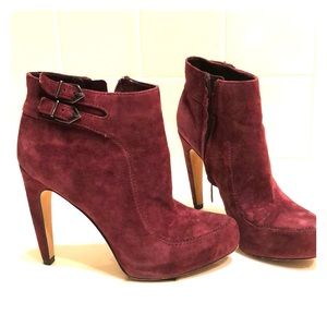 Sam Edelman Burgundy Suede Booties sz 5.5